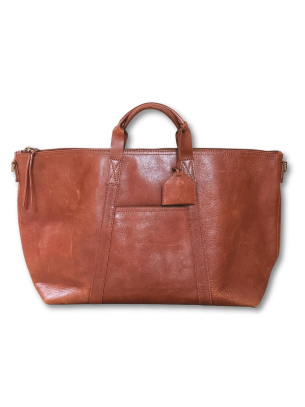 MADEWELL The Essential Leather Overnight Bag - English Saddle Brown Leather